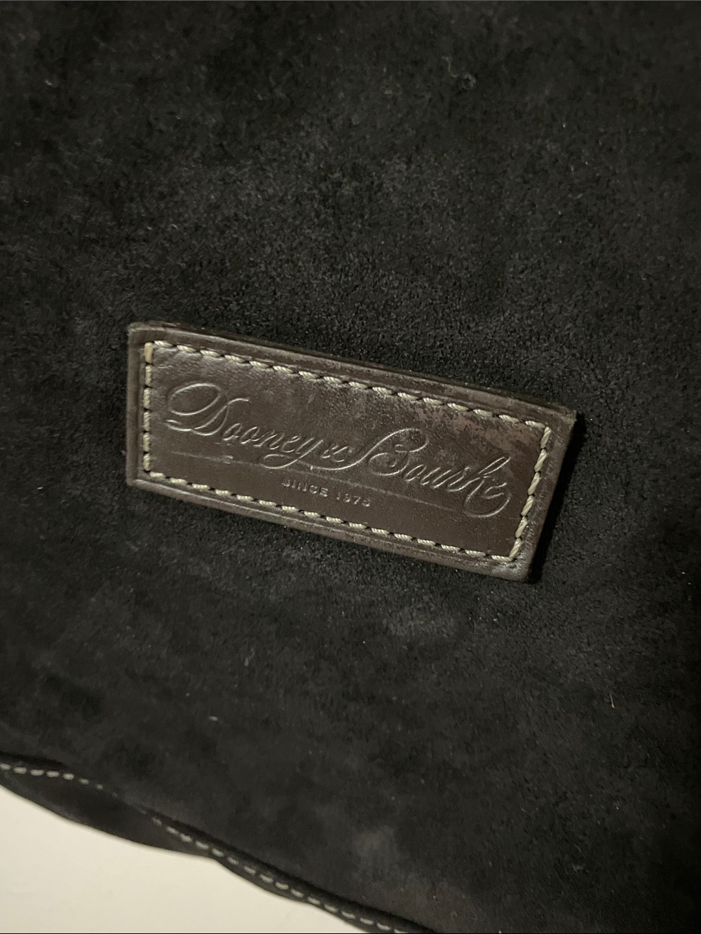 Dooney & Bourke Black Suede Tote with Leather Logo Patch *Selling as is
